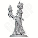 Glower Vault Anthro Wolf Lady 3D Printed Resin Figure