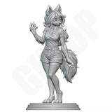 Glower Vault Anthro Wolf Lady 3D Printed Resin Figure