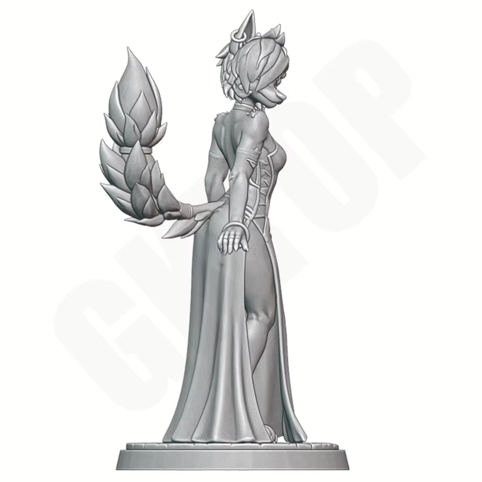Glower Vault Anthro Wolf Lady 3D Printed Resin Figure